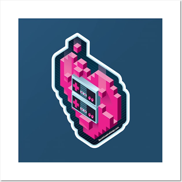 8-Bit Retro Gamer Heart Wall Art by BurchCreativeDesign